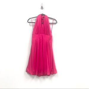 NWOT Catherine Malandrino Hot Pink Halter Dress